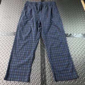 Nautica Sleepwear Pants Mens Large Blue Plaid Lounge Drawstring Elastic Waist